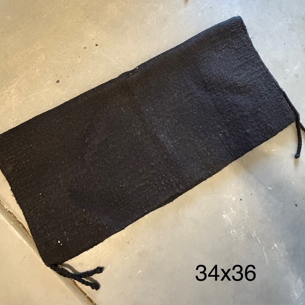 Black Wool Horse Saddle Blanket
